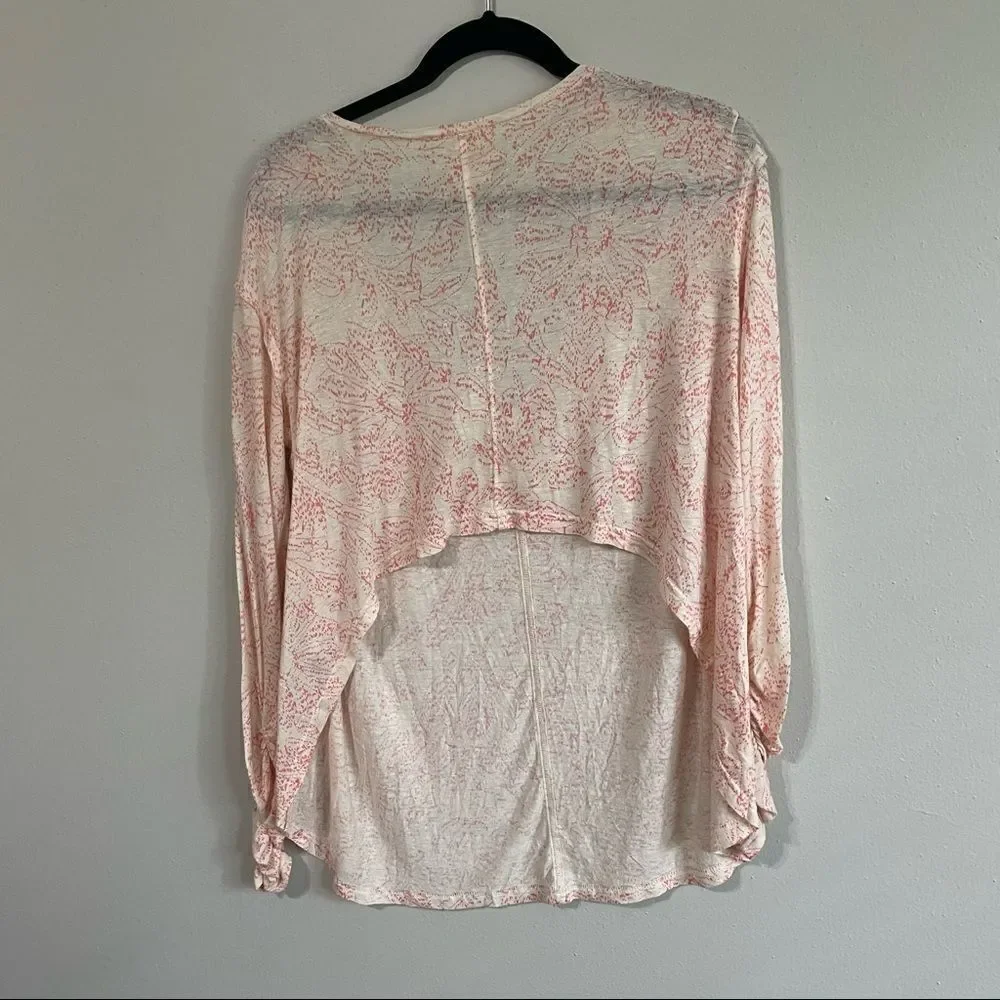 Revolve Free People Sahara Printed Asymmetrical Hem Blouse, Ivory Combo XS